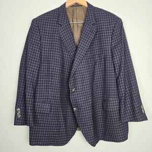 Peter Millar Men's XXL Loro Piana Gingham Check Wool Silk Linen Blazer Old Money